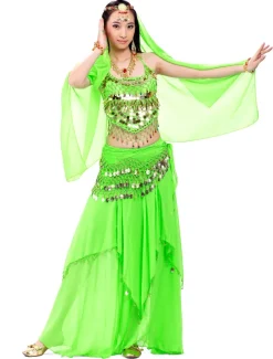 Belly Dance Top Coin Beading Sequin Women's Performance 7.87inch(20cm) Chiffon