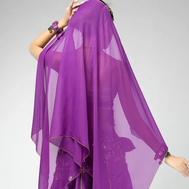 Belly Dance Top Tassel Crystals / Rhinestones Paillette Women's Performance Training Sleeveless Chiffon Sequined Milk Fiber