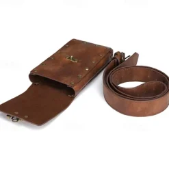 Belt Pouch Waist Bag Fanny Pack Medieval Vintage Leather Pouch Cellphone Holder Holster Carry Belt Purse Pocket Casual Hiking Festival Renaissance Faire Costume Travel Wallet Messenger