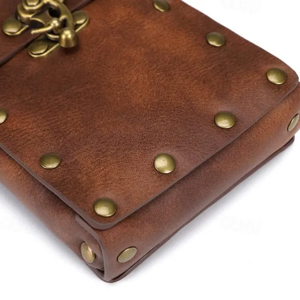 Belt Pouch Waist Bag Fanny Pack Medieval Vintage Leather Pouch Cellphone Holder Holster Carry Belt Purse Pocket Casual Hiking Festival Renaissance Faire Costume Travel Wallet Messenger