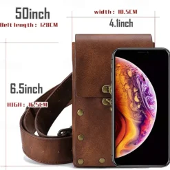 Belt Pouch Waist Bag Fanny Pack Medieval Vintage Leather Pouch Cellphone Holder Holster Carry Belt Purse Pocket Casual Hiking Festival Renaissance Faire Costume Travel Wallet Messenger