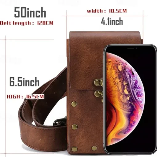 Belt Pouch Waist Bag Fanny Pack Medieval Vintage Leather Pouch Cellphone Holder Holster Carry Belt Purse Pocket Casual Hiking Festival Renaissance Faire Costume Travel Wallet Messenger