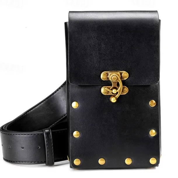 Belt Pouch Waist Bag Fanny Pack Medieval Vintage Leather Pouch Cellphone Holder Holster Carry Belt Purse Pocket Casual Hiking Festival Renaissance Faire Costume Travel Wallet Messenger