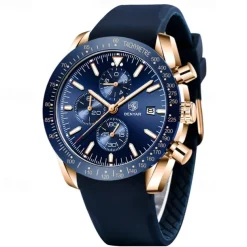 BENYAR Mens Quartz Watches Chronograph Analog Quartz Movement Stylish Sports Designer Wrist Watch 30M Waterproof Elegant Gift Watch for Men