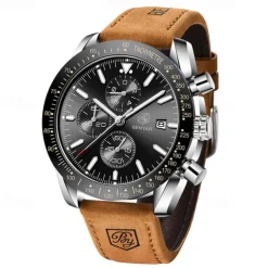 BENYAR Mens Quartz Watches Chronograph Analog Quartz Movement Stylish Sports Designer Wrist Watch 30M Waterproof Elegant Gift Watch for Men