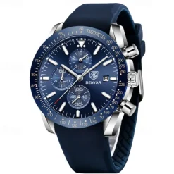 BENYAR Mens Quartz Watches Chronograph Analog Quartz Movement Stylish Sports Designer Wrist Watch 30M Waterproof Elegant Gift Watch for Men