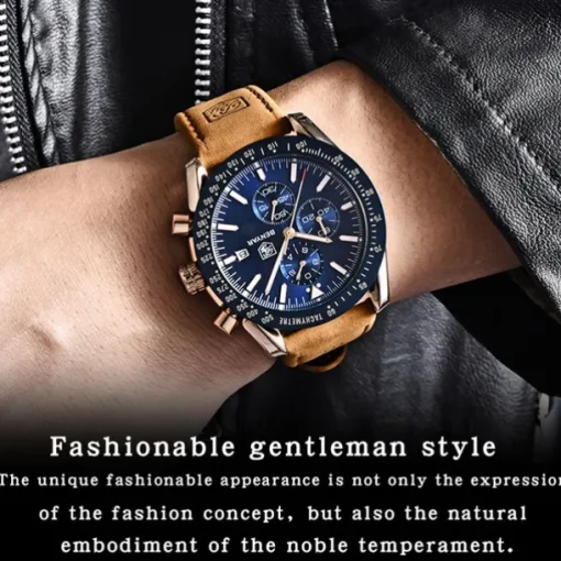 BENYAR Mens Quartz Watches Chronograph Analog Quartz Movement Stylish Sports Designer Wrist Watch 30M Waterproof Elegant Gift Watch for Men