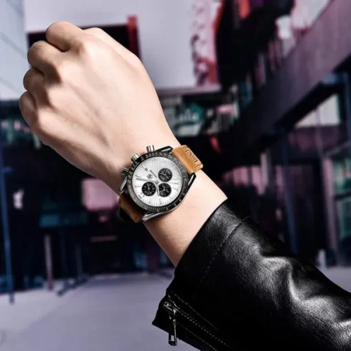 BENYAR Mens Quartz Watches Chronograph Analog Quartz Movement Stylish Sports Designer Wrist Watch 30M Waterproof Elegant Gift Watch for Men