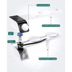 Bidet Attachment for Toilet - Self Cleaning Dual Nozzle, Non-Electric Bidet, Warm Fresh Water Bidet Sprayer With Pressure Controls