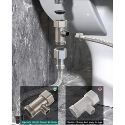 Bidet Attachment for Toilet -Self Cleaning Dual Nozzle, Non-Electric Bidet, Cold & Warm Fresh Water Bidet Sprayer With Temperature & Pressure Controls