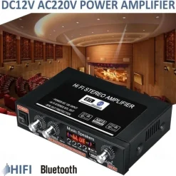 Big promo 800W Car Home 220V/110V 12V Bluetooth 4.0 High Performance 2 Channels TF/U Disk/Remote Control/Power Amplifier FM Radio Auto Power Amplifier