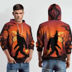 Bigfoot Hoodie Pullover Halloween 3D Front Pocket Graphic For Couple's Men's Women's Adults' Halloween Carnival Masquerade 3D Print Party Casual Daily