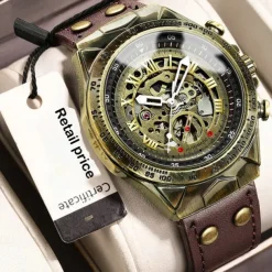 BINBOND A275 Men's Watches Retro Luxury Bronze Automatic Mechanical Watch Fashion Sports Mens Wristwatches