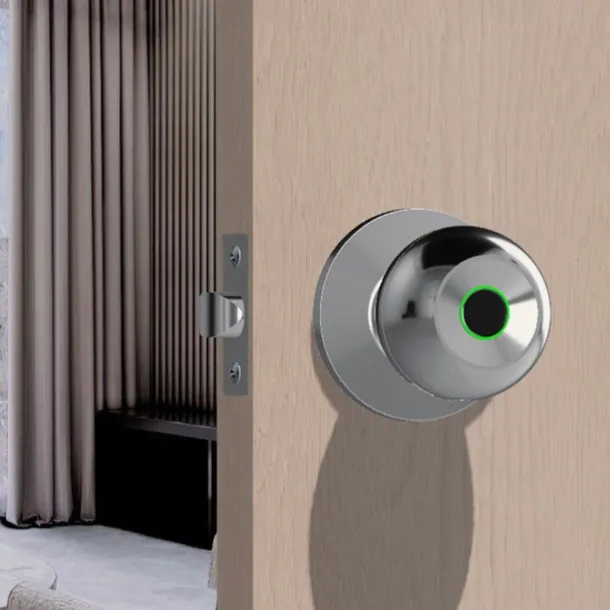 Biometric Smart Door Knob with Tuya App Control Secure Fingerprint Lock for Bedroom Cloakroom Apartments Offices