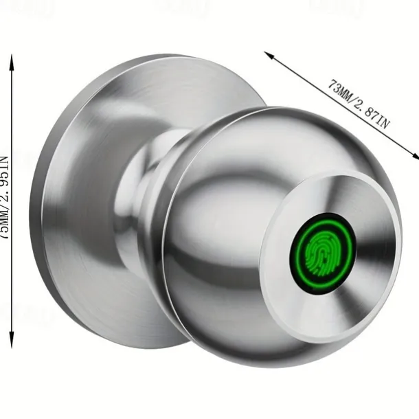 Biometric Smart Door Knob with Tuya App Control Secure Fingerprint Lock for Bedroom Cloakroom Apartments Offices