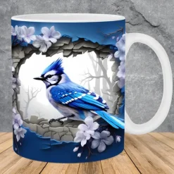 Bird Coffee Cup 3D illusion Coffee Mugs, Animal Gift Cup Travel Mug Funny Drinking Cup Desk Decor,11.2oz Ceramic Mug Tea Mug, Birthday Christmas Gifts for Animal Lovniner