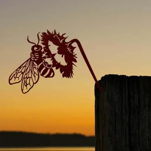 Birds Metal Garden Art Decor, Funny Metal Wall Sculptures Weatherproof Wrought Iron Art Sign Outdoor Garden Farmhouse Decor Wall Decor