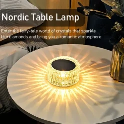Bird's Nest Crystal Table Lamp Night Light Ambient Light 16 Color RGB Dimmable Touch Remote Control Light 1200mAh Rechargeable Decor Desk Lamp Acrylic Modern Style Romantic Bedside Lamp