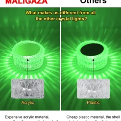 Bird's Nest Crystal Table Lamp Night Light Ambient Light 16 Color RGB Dimmable Touch Remote Control Light 1200mAh Rechargeable Decor Desk Lamp Acrylic Modern Style Romantic Bedside Lamp