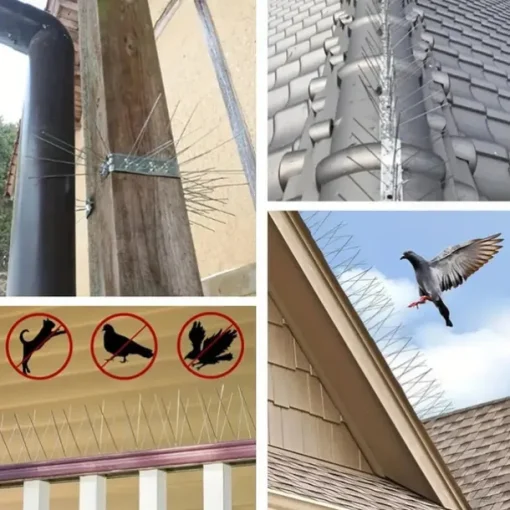 Birdthorn - Anti-pigeon Squirrel Raccoon Cat and Crow Defenders - Durable Stainless Steel for Outdoor Railing Protection