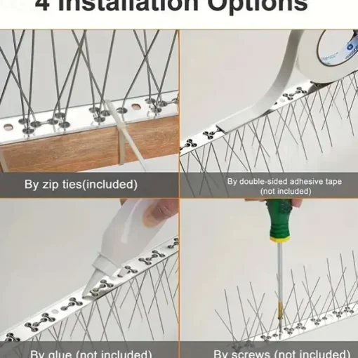 Birdthorn - Anti-pigeon Squirrel Raccoon Cat and Crow Defenders - Durable Stainless Steel for Outdoor Railing Protection