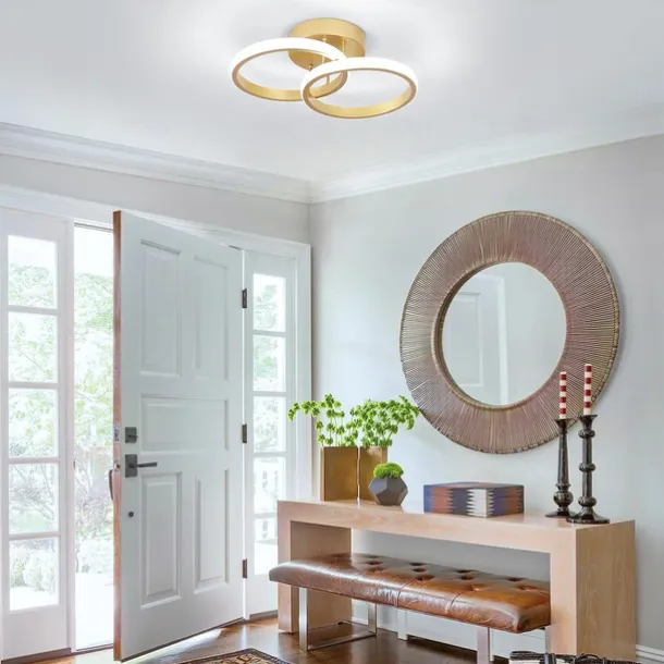 Black and Gold LED Corridor Light Fixtures Modern LED Ceiling Fixtures Close to Ceiling Lights Suitable for Corridors Bedrooms Bathrooms Kitchens Balconies Ceiling Lights