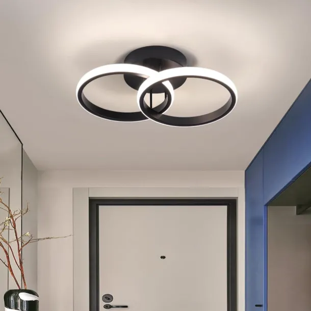 Black and Gold LED Corridor Light Fixtures Modern LED Ceiling Fixtures Close to Ceiling Lights Suitable for Corridors Bedrooms Bathrooms Kitchens Balconies Ceiling Lights