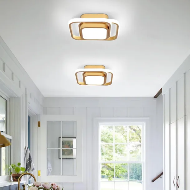 Black and Gold LED Corridor Light Fixtures Modern LED Ceiling Fixtures Close to Ceiling Lights Suitable for Corridors Bedrooms Bathrooms Kitchens Balconies Ceiling Lights