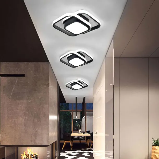Black and Gold LED Corridor Light Fixtures Modern LED Ceiling Fixtures Close to Ceiling Lights Suitable for Corridors Bedrooms Bathrooms Kitchens Balconies Ceiling Lights