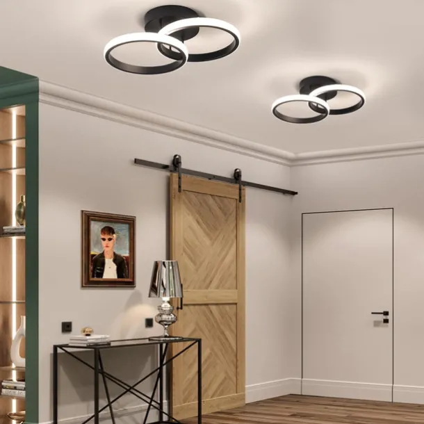 Black and Gold LED Corridor Light Fixtures Modern LED Ceiling Fixtures Close to Ceiling Lights Suitable for Corridors Bedrooms Bathrooms Kitchens Balconies Ceiling Lights