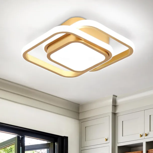 Black and Gold LED Corridor Light Fixtures Modern LED Ceiling Fixtures Close to Ceiling Lights Suitable for Corridors Bedrooms Bathrooms Kitchens Balconies Ceiling Lights