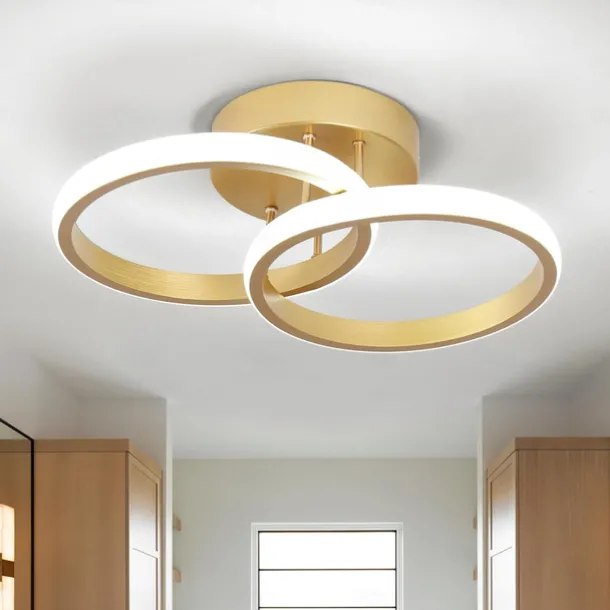 Black and Gold LED Corridor Light Fixtures Modern LED Ceiling Fixtures Close to Ceiling Lights Suitable for Corridors Bedrooms Bathrooms Kitchens Balconies Ceiling Lights