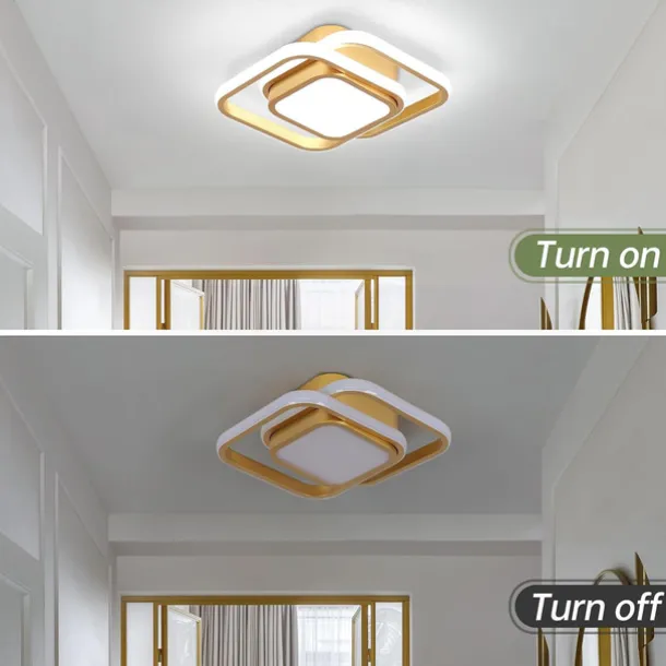 Black and Gold LED Corridor Light Fixtures Modern LED Ceiling Fixtures Close to Ceiling Lights Suitable for Corridors Bedrooms Bathrooms Kitchens Balconies Ceiling Lights
