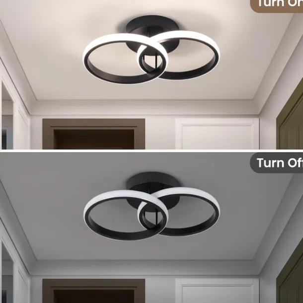 Black and Gold LED Corridor Light Fixtures Modern LED Ceiling Fixtures Close to Ceiling Lights Suitable for Corridors Bedrooms Bathrooms Kitchens Balconies Ceiling Lights