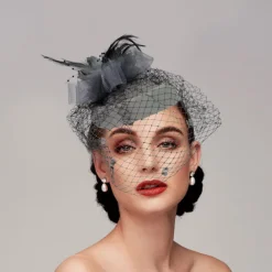 Black Funeral Hat Feather Net Pillbox Fascinators Hats Headwear with Feather Floral 1PC Special Occasion Horse Race Ladies Day Headpiece dress to impress Race Day Dress