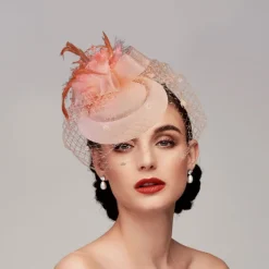 Black Funeral Hat Feather Net Pillbox Fascinators Hats Headwear with Feather Floral 1PC Special Occasion Horse Race Ladies Day Headpiece dress to impress Race Day Dress