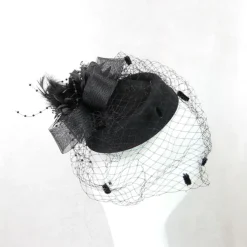 Black Funeral Hat Feather Net Pillbox Fascinators Hats Headwear with Feather Floral 1PC Special Occasion Horse Race Ladies Day Headpiece dress to impress Race Day Dress