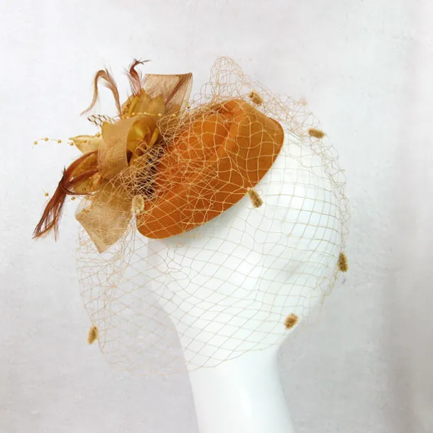 Black Funeral Hat Feather Net Pillbox Fascinators Hats Headwear with Feather Floral 1PC Special Occasion Horse Race Ladies Day Headpiece dress to impress Race Day Dress