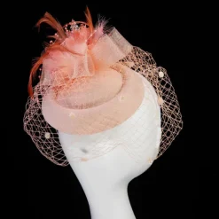 Black Funeral Hat Feather Net Pillbox Fascinators Hats Headwear with Feather Floral 1PC Special Occasion Horse Race Ladies Day Headpiece dress to impress Race Day Dress