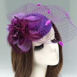 Black Funeral Hat Feather Net Pillbox Fascinators Hats Headwear with Feather Floral 1PC Special Occasion Horse Race Ladies Day Headpiece dress to impress Race Day Dress
