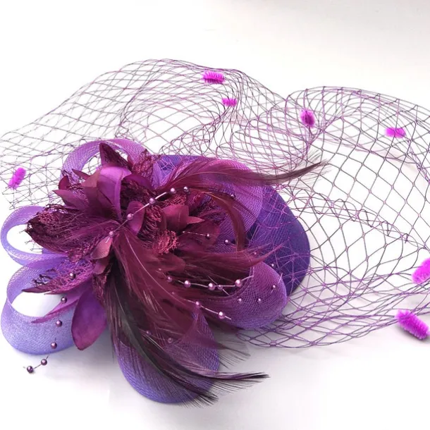 Black Funeral Hat Feather Net Pillbox Fascinators Hats Headwear with Feather Floral 1PC Special Occasion Horse Race Ladies Day Headpiece dress to impress Race Day Dress