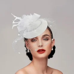 Black Funeral Hat Feather Net Pillbox Fascinators Hats Headwear with Feather Floral 1PC Special Occasion Horse Race Ladies Day Headpiece dress to impress Race Day Dress