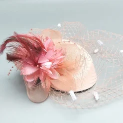 Black Funeral Hat Feather Net Pillbox Fascinators Hats Headwear with Feather Floral 1PC Special Occasion Horse Race Ladies Day Headpiece dress to impress Race Day Dress