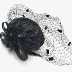Black Funeral Hat Feather Net Pillbox Fascinators Hats Headwear with Feather Floral 1PC Special Occasion Horse Race Ladies Day Headpiece dress to impress Race Day Dress