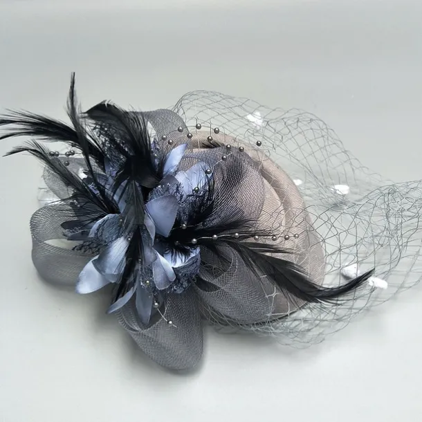 Black Funeral Hat Feather Net Pillbox Fascinators Hats Headwear with Feather Floral 1PC Special Occasion Horse Race Ladies Day Headpiece dress to impress Race Day Dress