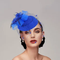 Black Funeral Hat Feather Net Pillbox Fascinators Hats Headwear with Feather Floral 1PC Special Occasion Horse Race Ladies Day Headpiece dress to impress Race Day Dress