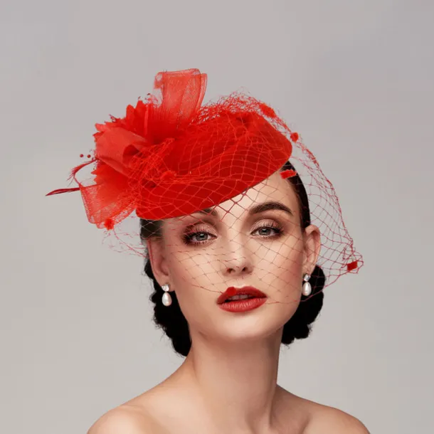 Black Funeral Hat Feather Net Pillbox Fascinators Hats Headwear with Feather Floral 1PC Special Occasion Horse Race Ladies Day Headpiece dress to impress Race Day Dress