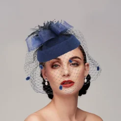 Black Funeral Hat Feather Net Pillbox Fascinators Hats Headwear with Feather Floral 1PC Special Occasion Horse Race Ladies Day Headpiece dress to impress Race Day Dress