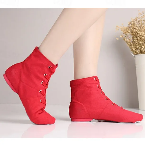 Black High-Top Lace-Up Dance Shoes for Professionals – Comfortable, Flexible Sole for Ballet, Jazz, and Stage Performance