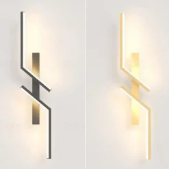 Black LED Wall Light Modern Metal Linear Wall Mounted Lamp Indoor Led Wall Sconce Lighting Long Strip Design Indoor Wall Lamp for Living Room Bedroom Porch Hallway Bathroom Bedside